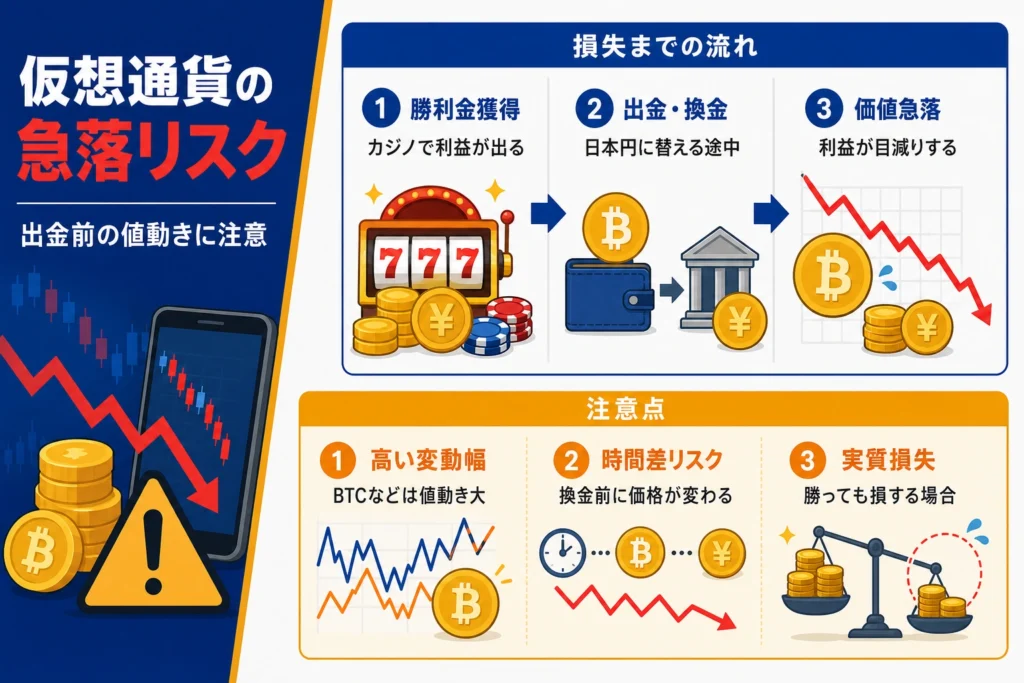 仮想通貨は変動が激しい