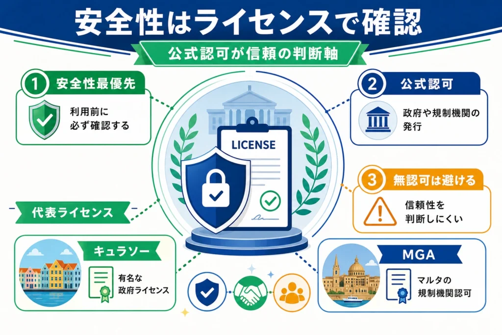 カジノを選ぶ際にはライセンスの有無がポイント